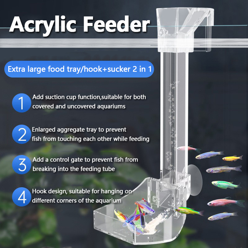 Aquarium Fish Feeder - Aquarium Acrylic Feeding tube Anti-stuck fish