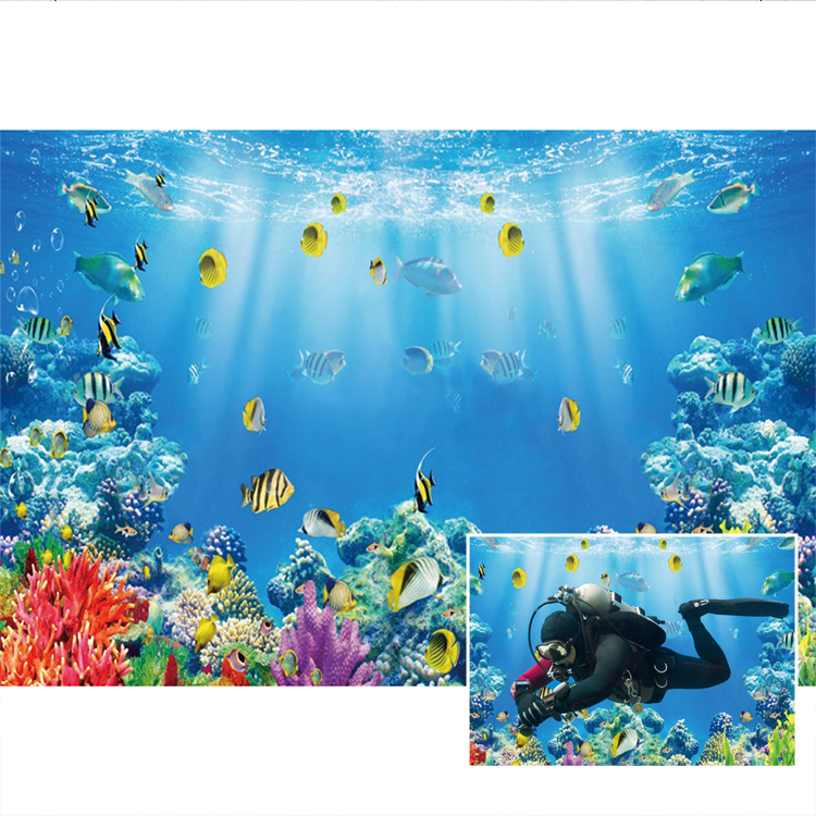 Aquarium Fish Dolphin - Underwater Ocean World Photography Backdrop Fish