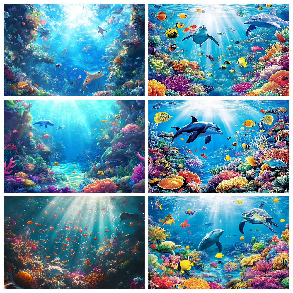 Underwater World Background  F - Aquarium Fish Dolphin のレビューと価格