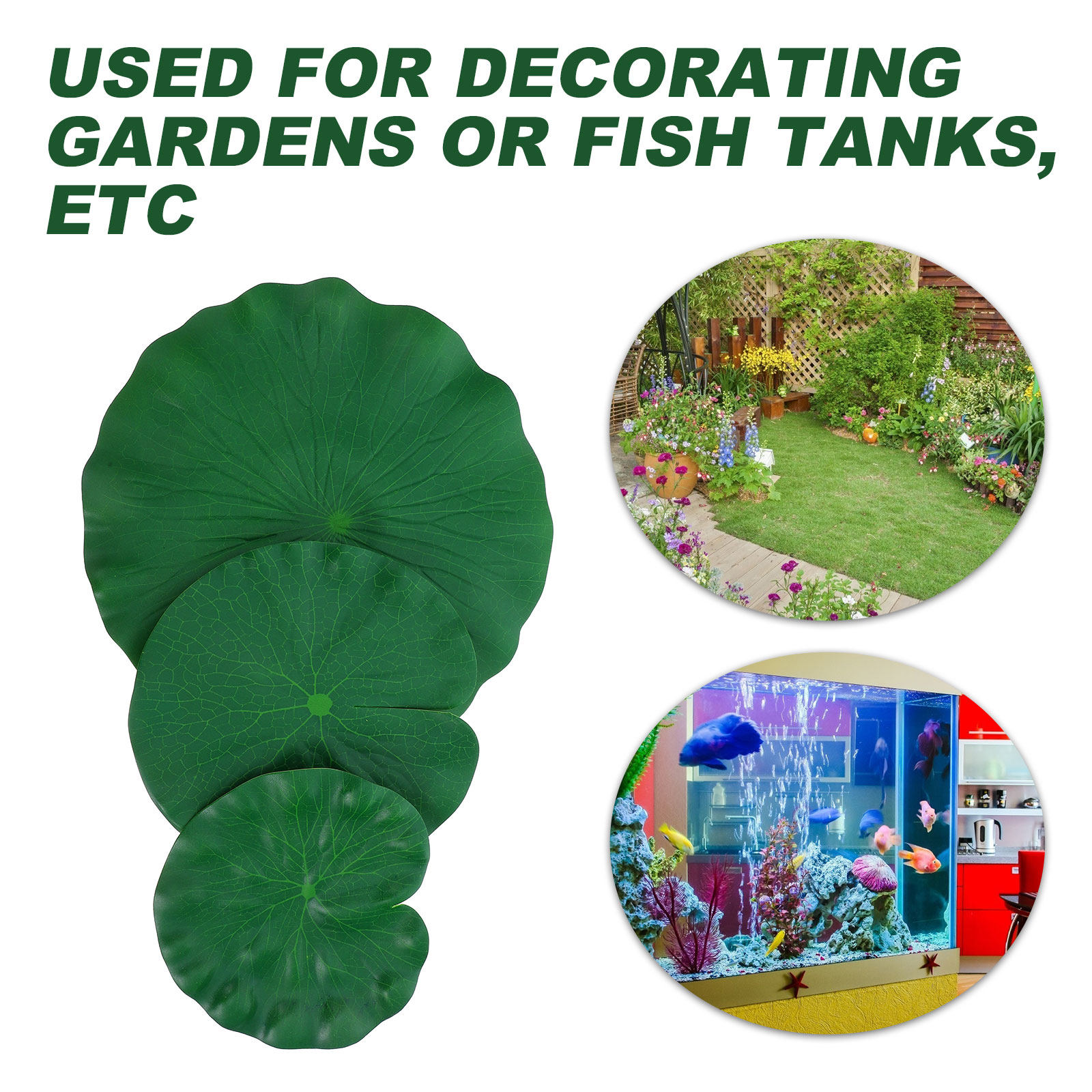 15Pcs Artificial Lotus Leaves  - Aquarium Fish In Pond のレビューと価格