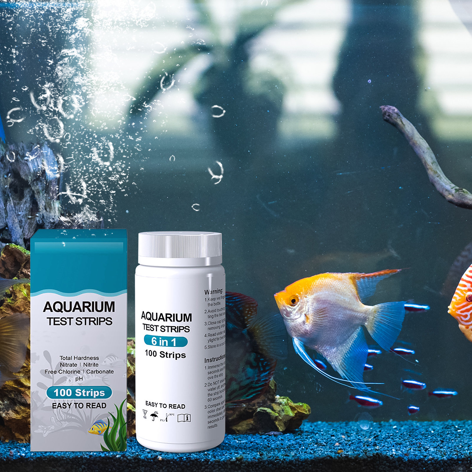 100pcs 6-in-1 Water Quality Te - Aquarium Fish In Pond のレビューと価格