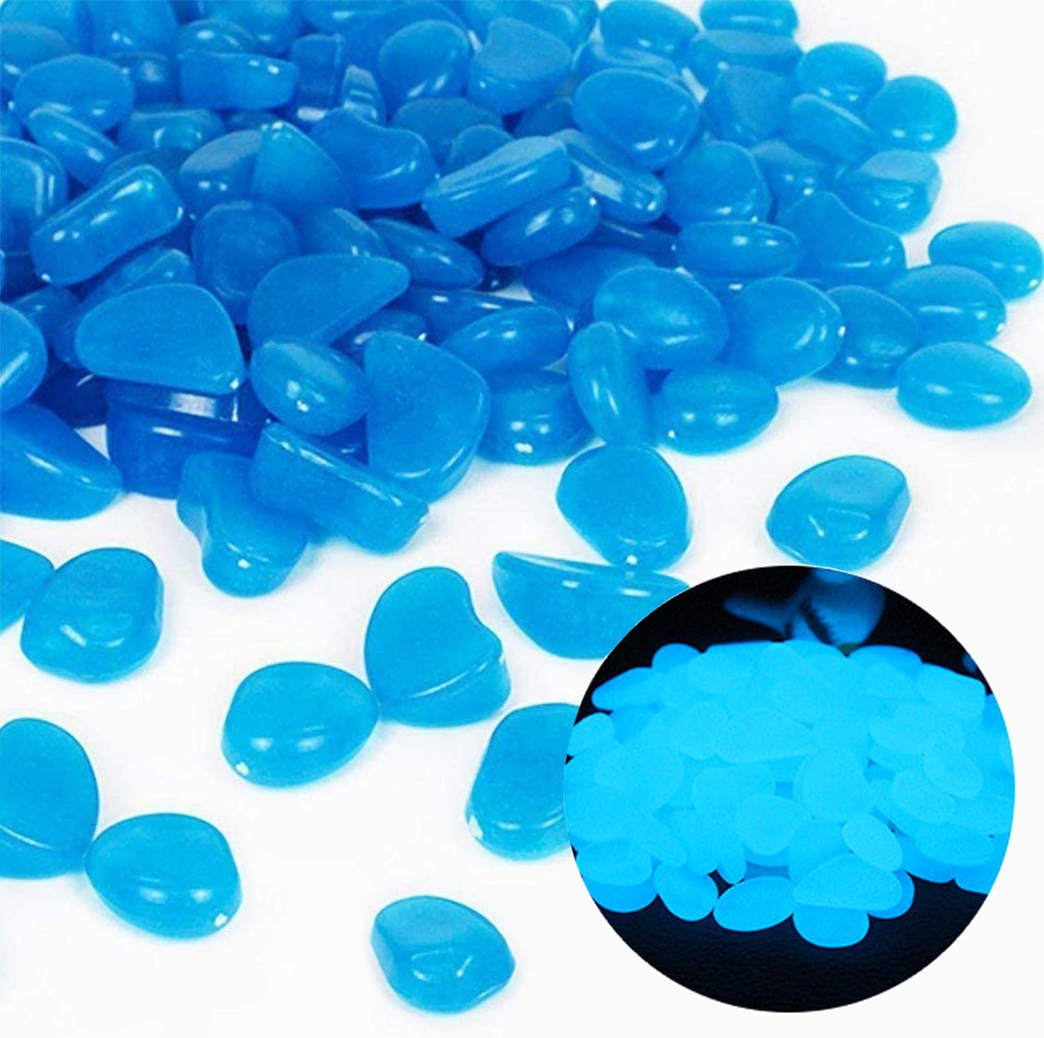 Fish Tank Rocks Glow Blue Pebb - Aquarium Fish Gallery のレビューと価格