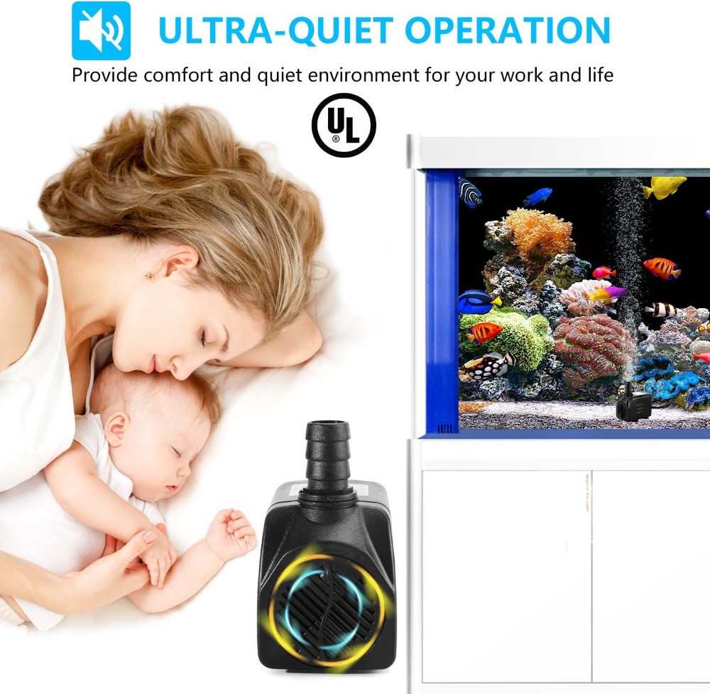 400GPH Submersible Fountain Pu - Aquarium Fish In Pond のレビューと価格