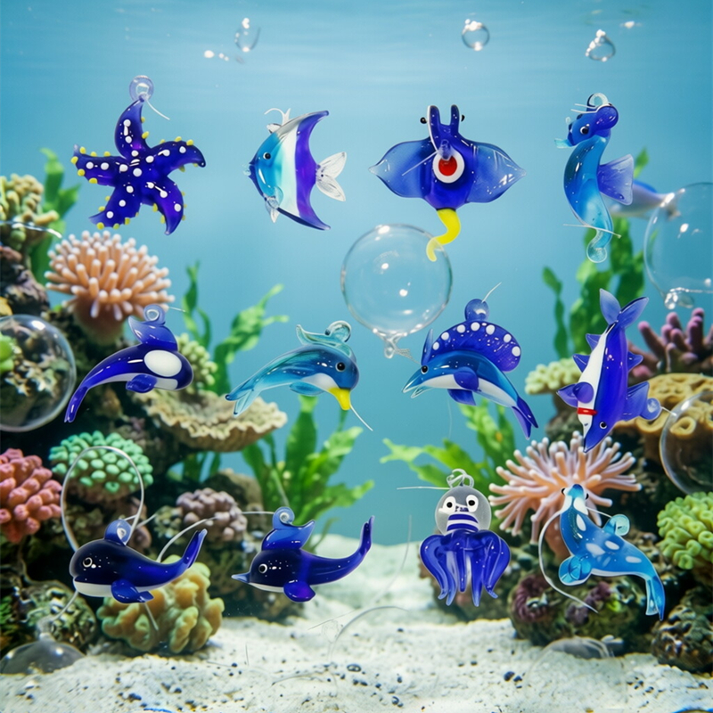 Floating Glass Marine Animal P - Aquarium Fish Dolphin のレビューと価格