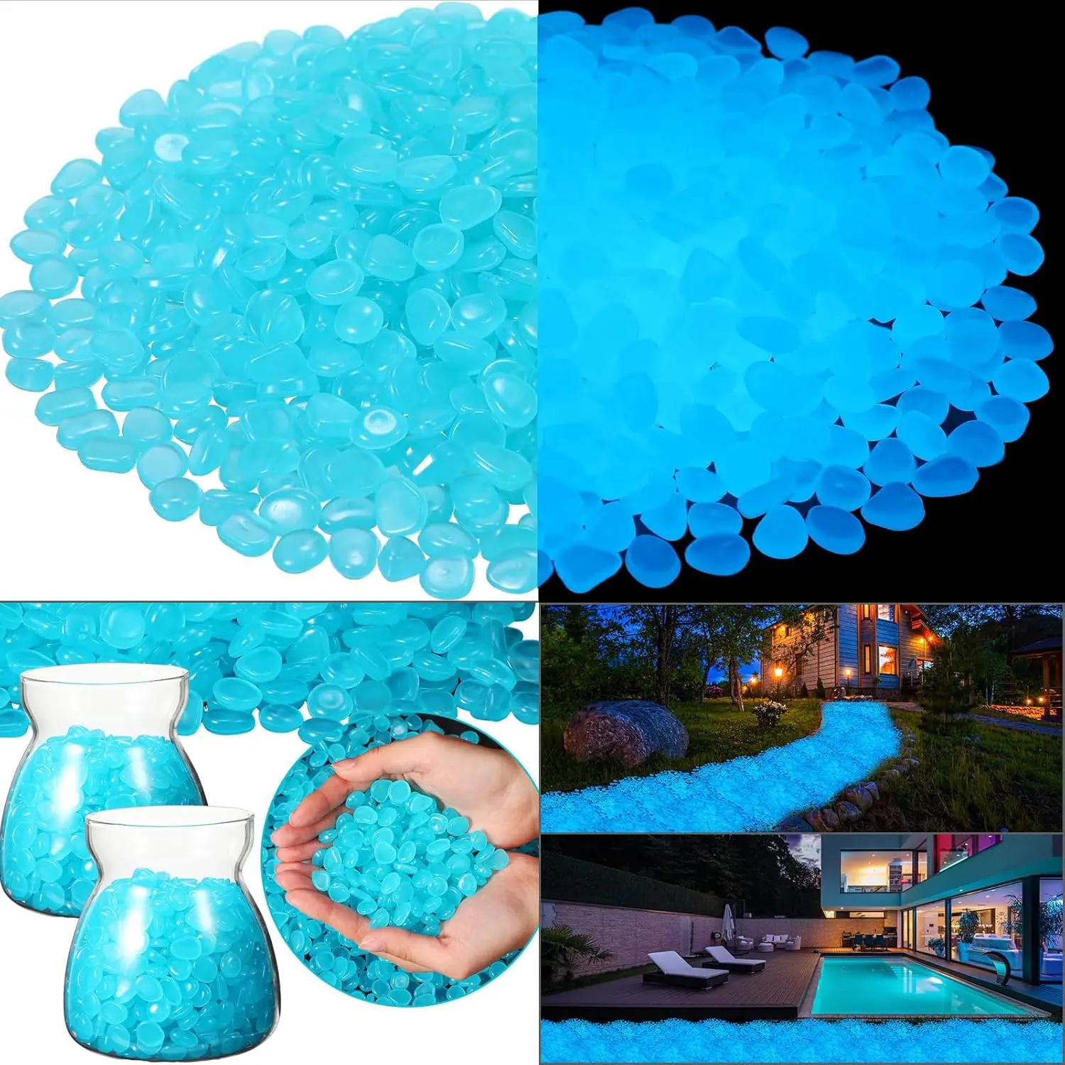 500Pcs Glow in The Dark Garden - Aquarium Fish Gallery のレビューと価格
